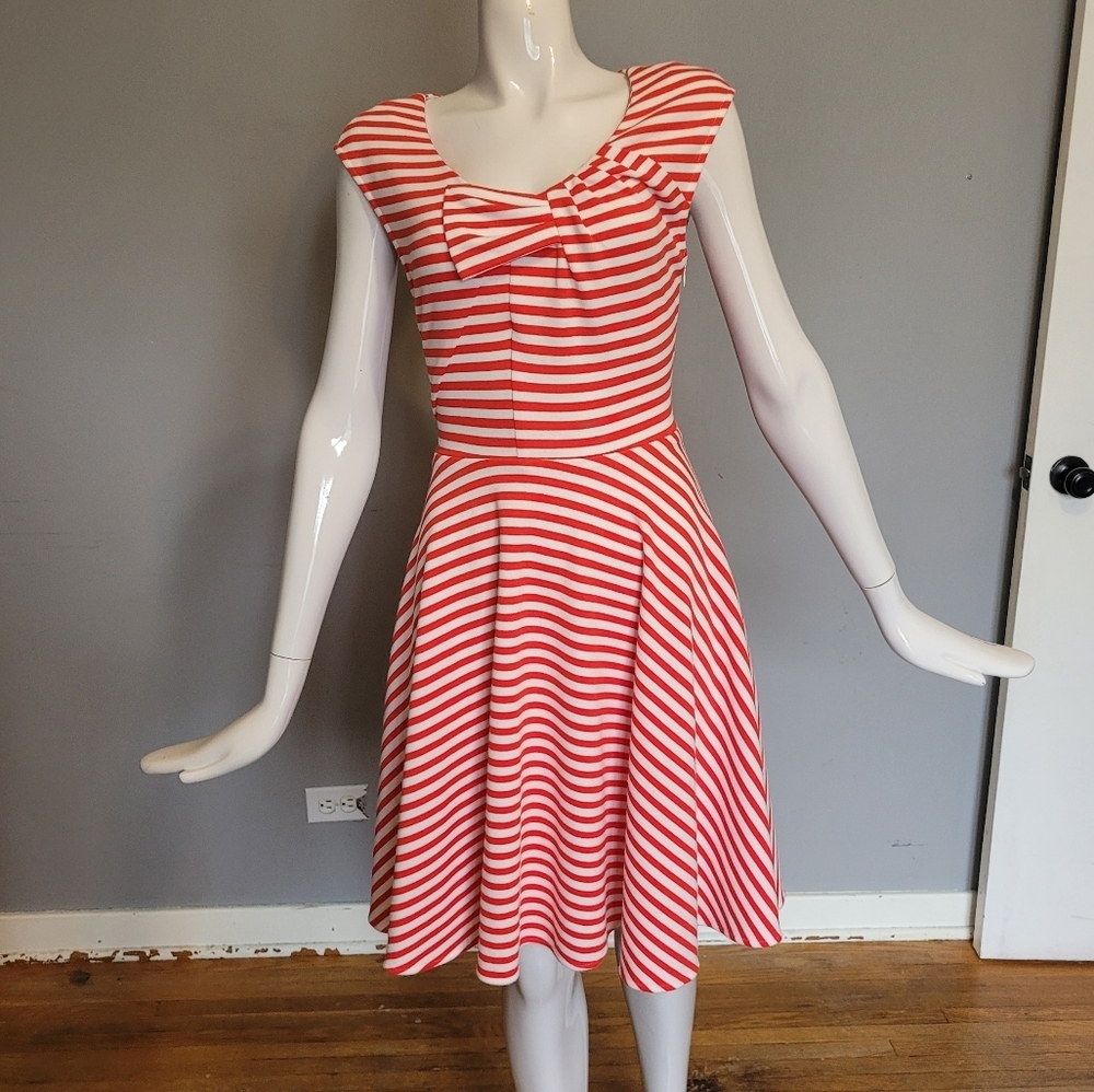 Eva Franco Striped Dress with Collar Detail, GUC, Size 4
